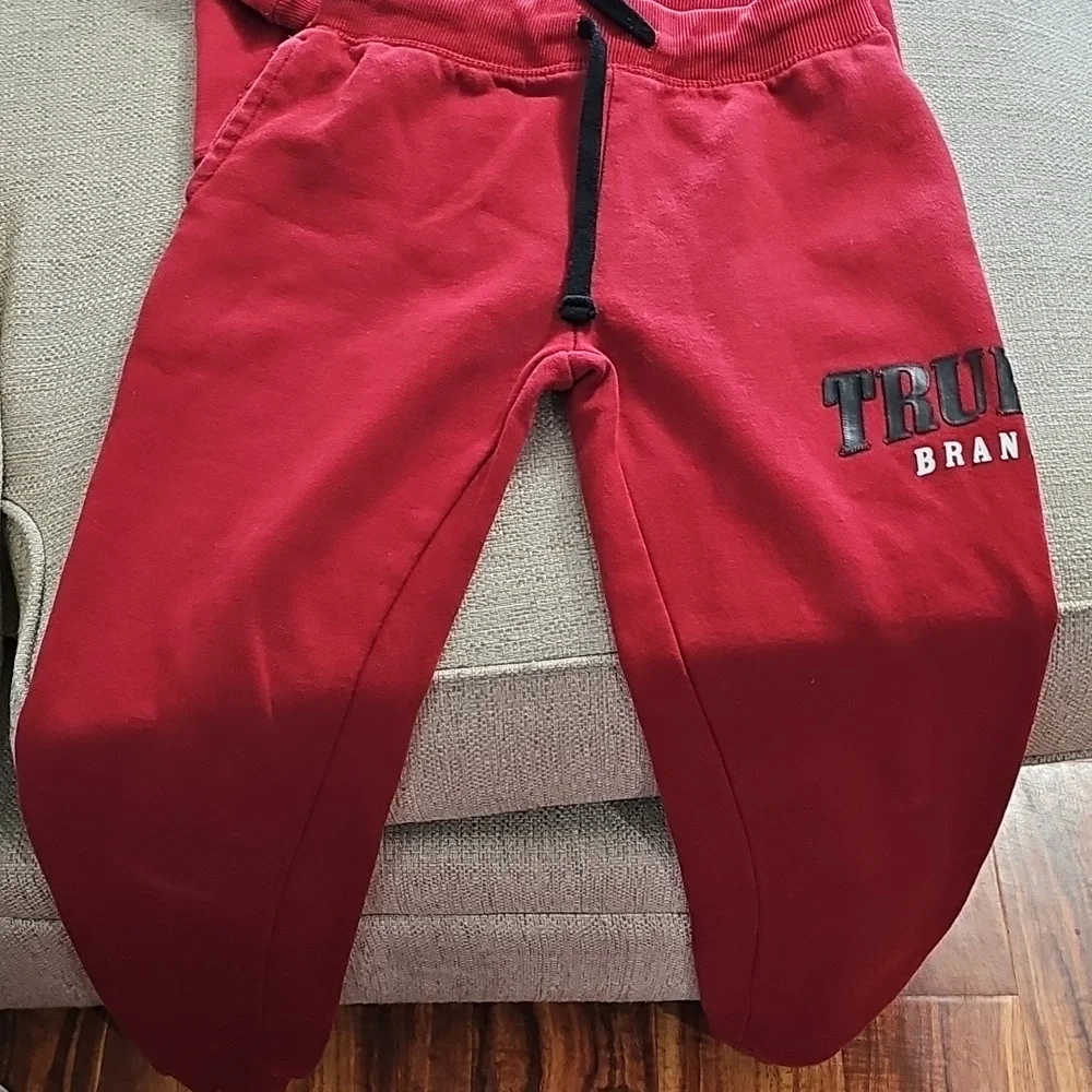 True Religion Red Hoodie with Branded Label Red Juniors Sz Large 14/15